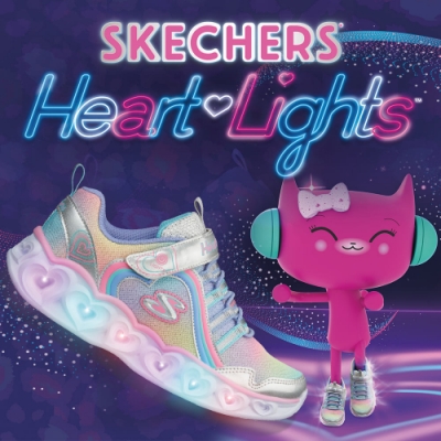 SKECHERS 女童系列 HEART LIGHTS 閃燈鞋 - 302308LSMLT