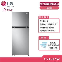 LG 217公升 雙門直驅變頻冰箱GV-L217SV