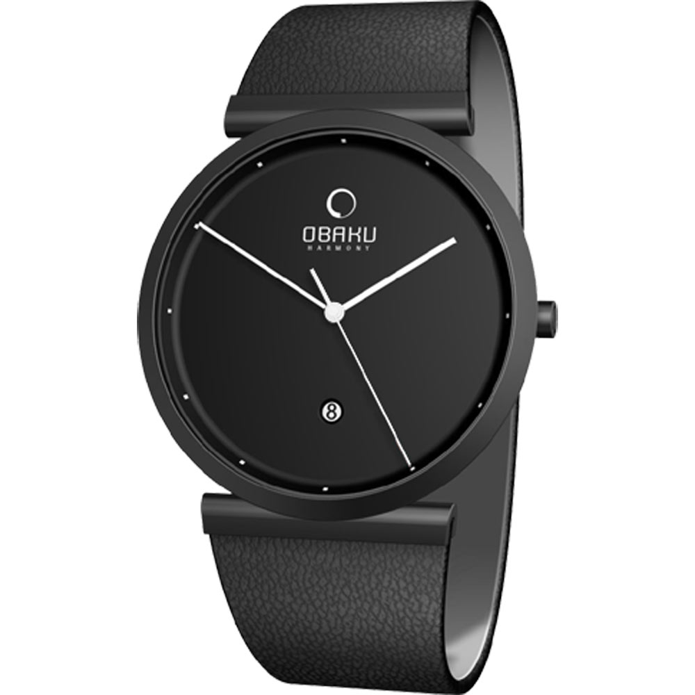 OBAKU 刻劃時光簡約時尚腕錶-全黑/37mm