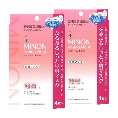 (2入組)【MINON蜜濃】水潤保濕修護面膜4枚(22mL/入)