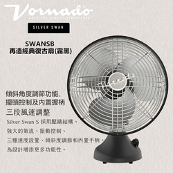 美國VORNADO沃拿多 再造經典復古扇SWANSB(霧黑)