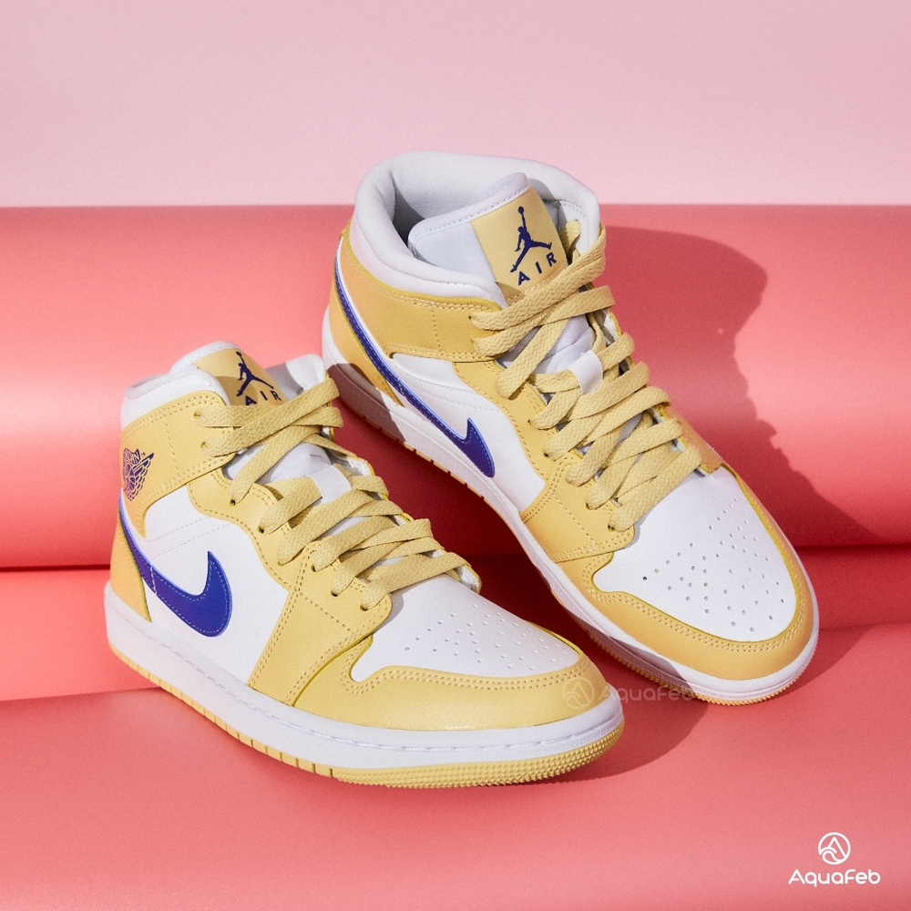 Nike Jordan 1 Mid Lemon Wash 女鞋鵝黃色穿搭喬丹休閒鞋BQ6472-701