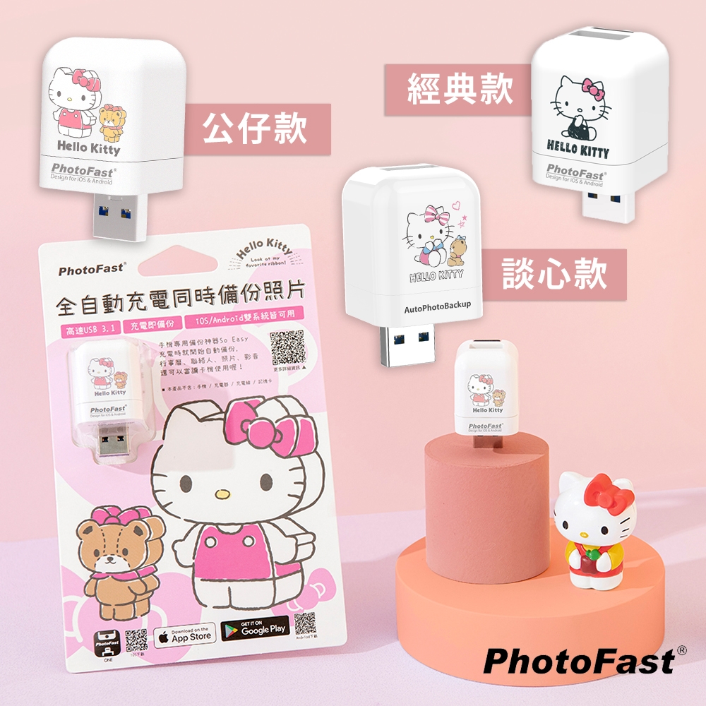 Photofast x Hello Kitty 談心款 PhotoCube 雙系統自動備份方塊 (iOS蘋果/安卓雙用)