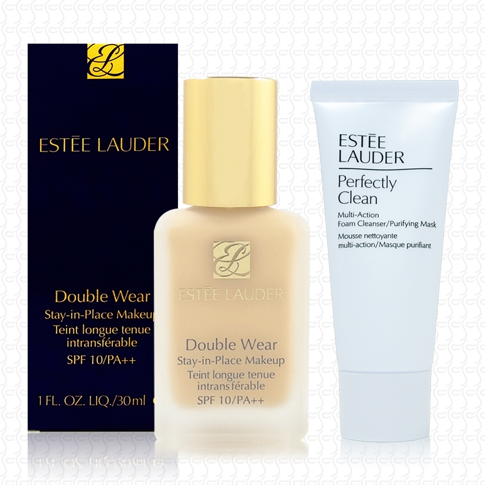 ESTEE LAUDER 雅詩蘭黛 粉持久完美持妝粉底30ml+雙效淨化潔面乳30ml(無附壓頭)