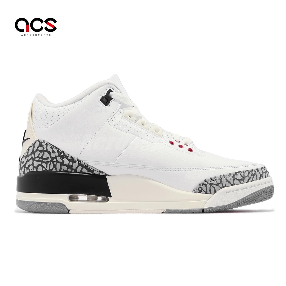 Nike 休閒鞋Air Jordan 3 Retro 男鞋白紅白水泥爆裂紋復刻OG 老屁股