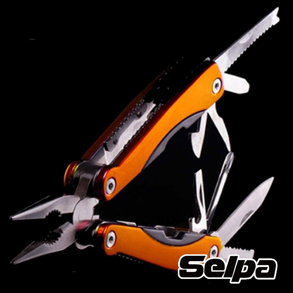 韓國SELPA 11合一多功能萬用工具組 橙 鉗子 一字起子 開瓶器 錐子 指甲刀 瑞士刀