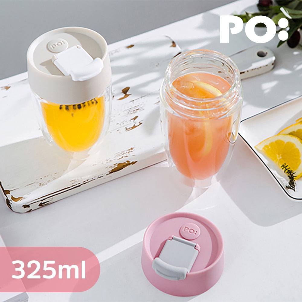 【PO:Selected】丹麥奇法雙層玻璃杯325ml(粉)