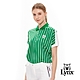 【Lynx Golf】女款吸汗速乾涼感舒適寬版棒球條紋服短袖POLO衫-綠色 product thumbnail 2