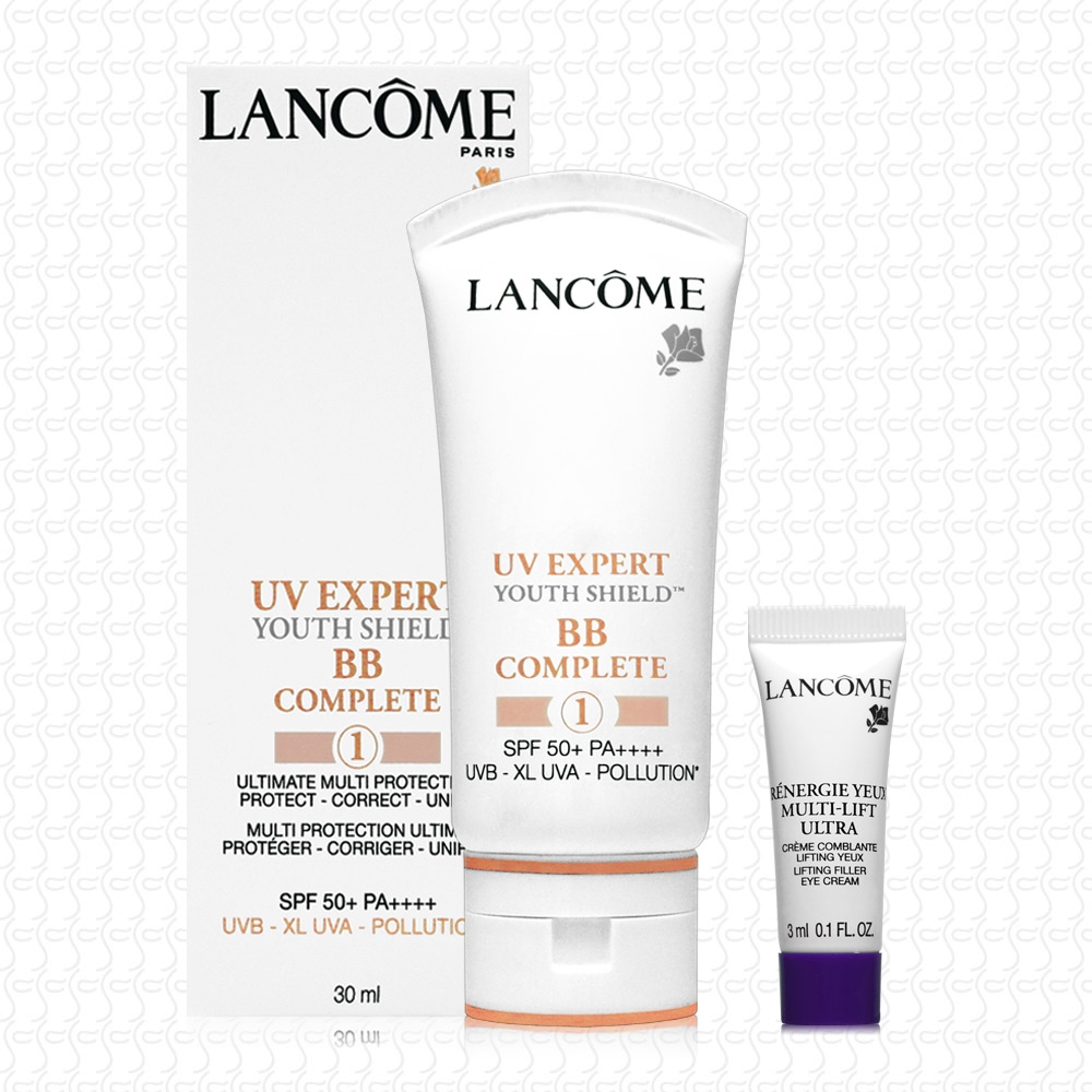 LANCOME蘭蔻 超輕盈UV BB霜30ml(贈超緊顏白金緊緻抗痕眼霜3ml)