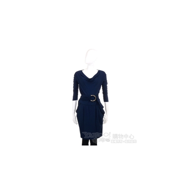 PAOLA FRANI 深藍色造型腰環飾洋裝