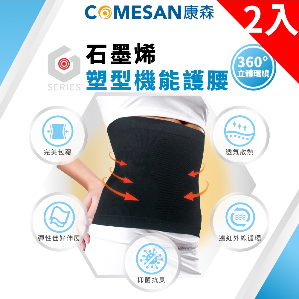 COMESAN 康森 石墨烯塑型機能護腰-兩件組