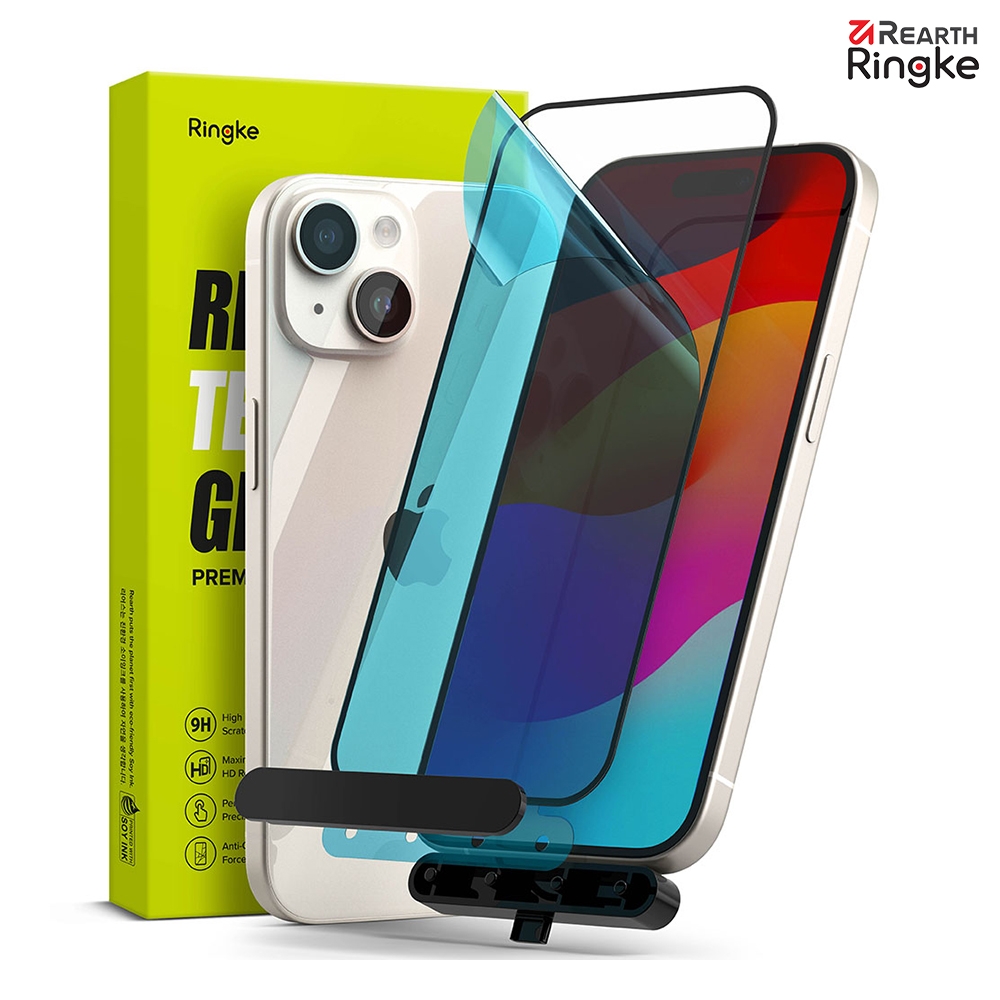 【Ringke】iPhone 15 Plus 6.7吋 [Tempered Glass] 鋼化玻璃螢幕保護貼（附安裝工具）