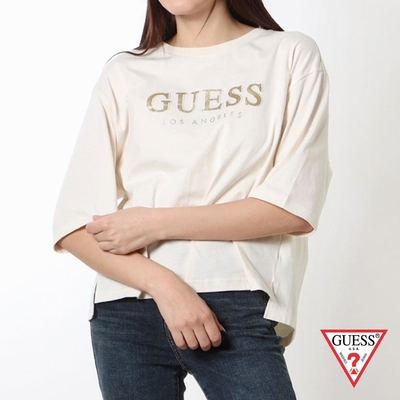 【GUESS】童趣玩心塗鴉風短T-白