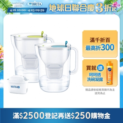 [共1壺4芯]德國BRITA Style 純淨濾水壺 3.6L+全效型濾芯3入