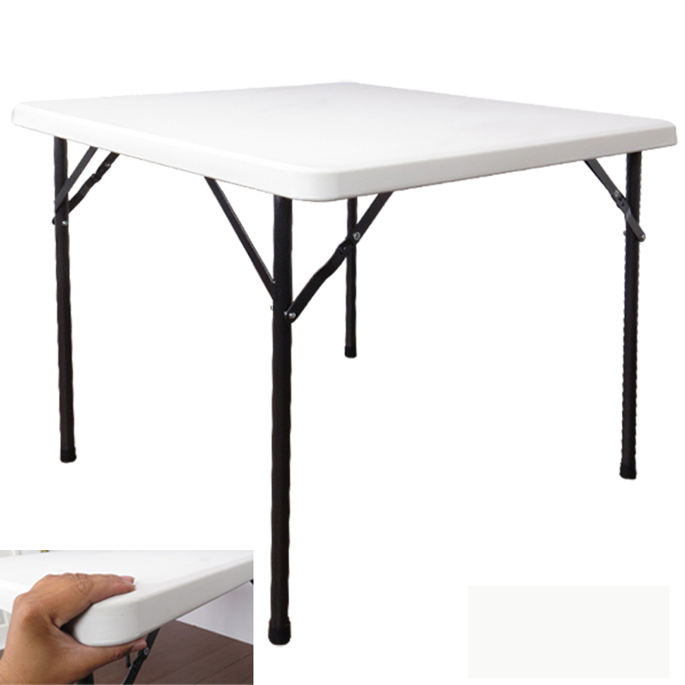 邏爵LOGIS- 生活方桌防水塑鋼折合桌/拜拜桌/露營桌/戶外桌 86CM