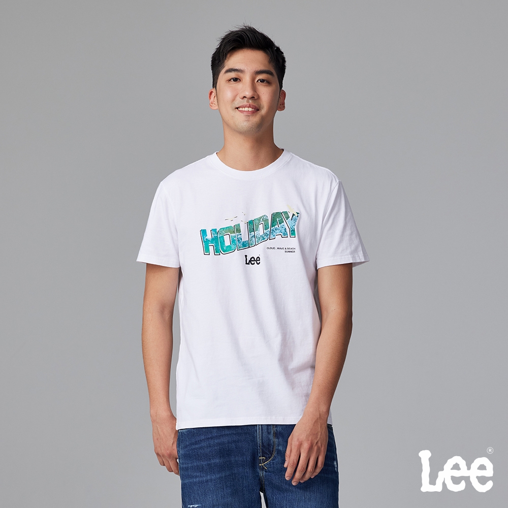 Lee 男款 水漾HOLIDAY短袖圓領T 白色