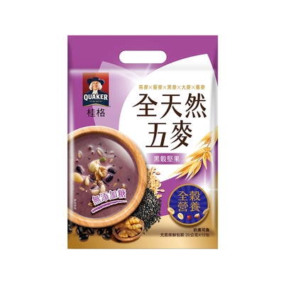 【QUAKER 桂格】全天然五麥-黑穀堅果無添加糖20g*10包/袋