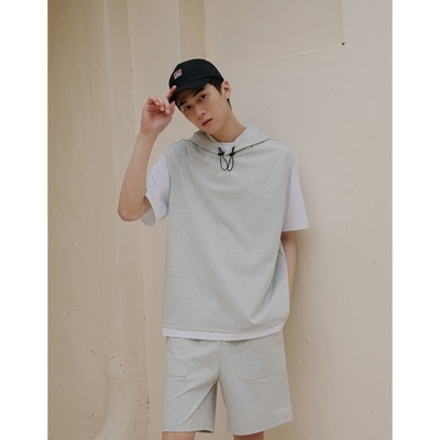 CACO-連帽假兩件背心(二色)-男【D1CO023】