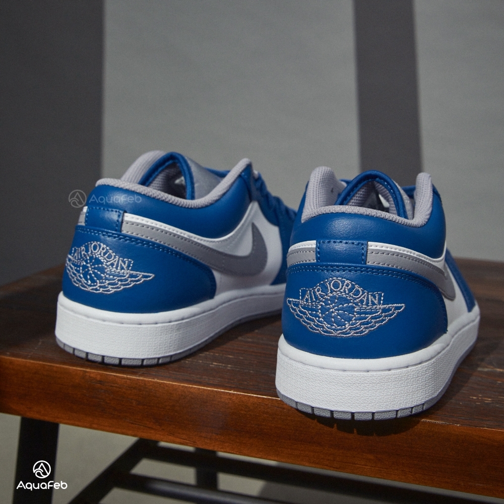 Nike Jordan 1 Low True Blue 男鞋藍白灰色喬丹運動經典休閒鞋553558