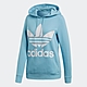 ADIDAS 女連帽時尚寬鬆上衣 粉藍 DH3145 product thumbnail 1