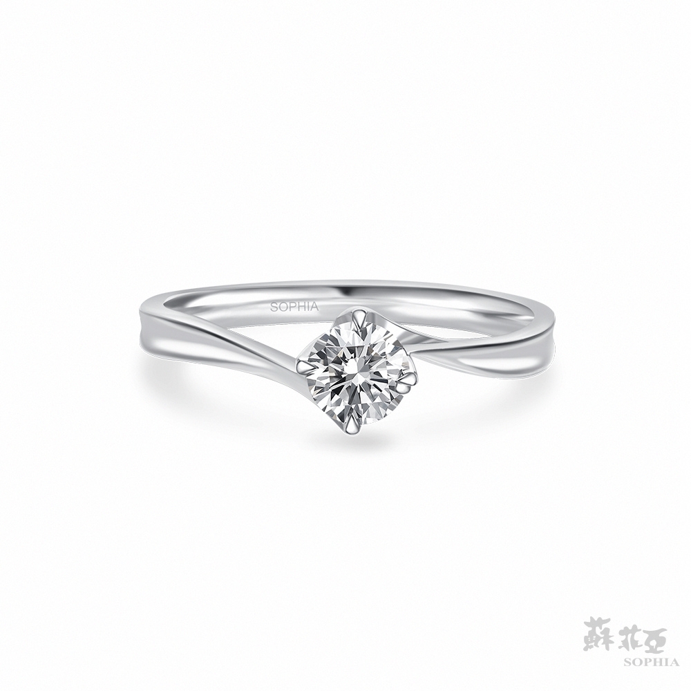 SOPHIA 蘇菲亞珠寶 - 對角四爪 30分 GIA D/SI1 18K金 鑽石戒指