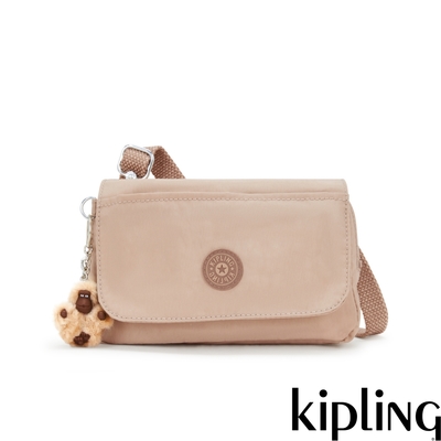 Kipling 溫柔淡雅奶茶色小巧側肩隨身包-AVERILL