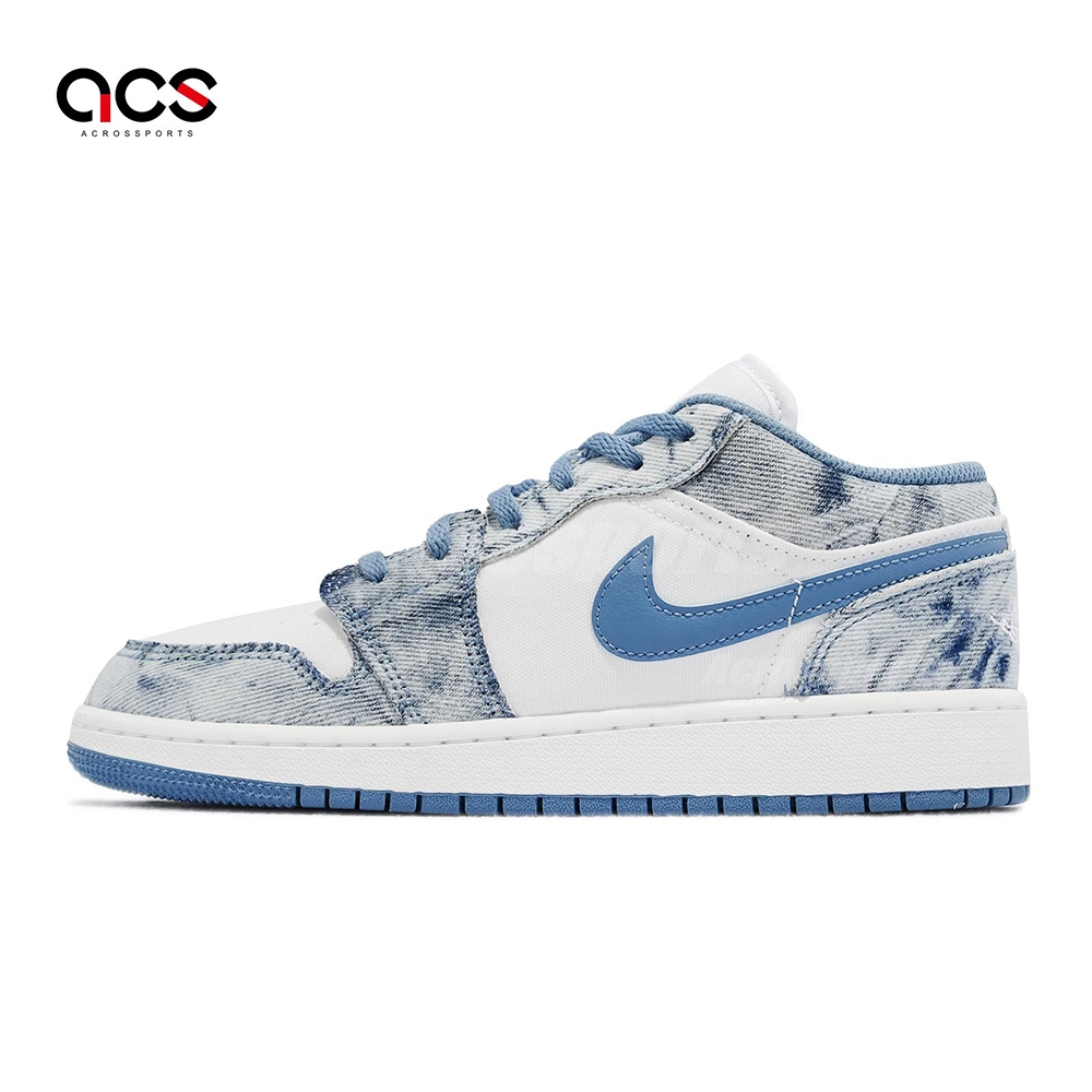 Nike Air Jordan 1 Low GS 大童Washed Denim 單寧牛仔AJ1 喬丹女鞋藍白