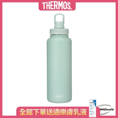 【THERMOcafe 凱菲】彈蓋直飲真空保溫瓶1200ml-抹茶那提(TCSB-1200-LG)