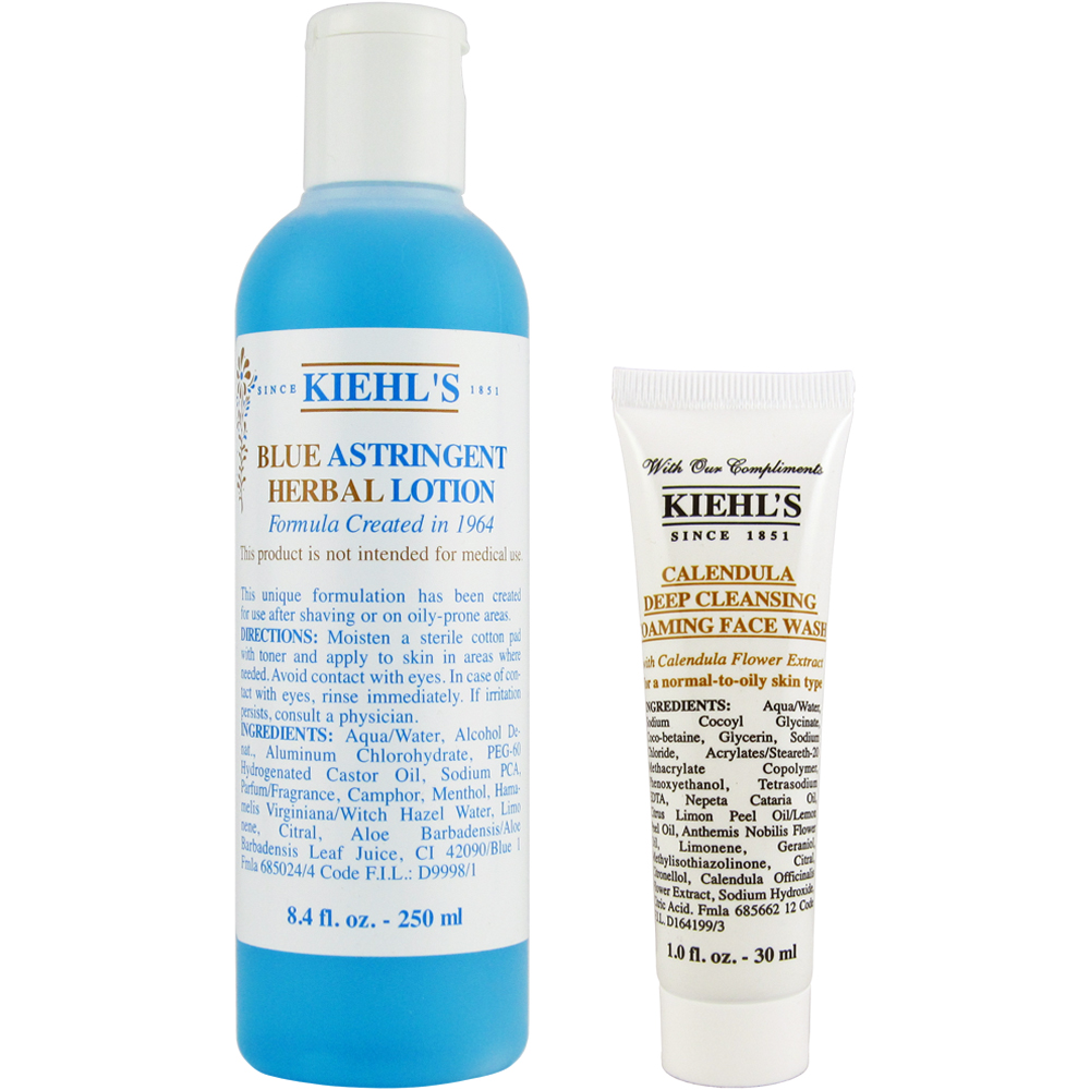 KIEHLS 契爾氏 藍色收斂水 250ml + 金盞花植物精華潔面泡泡凝露 30ml