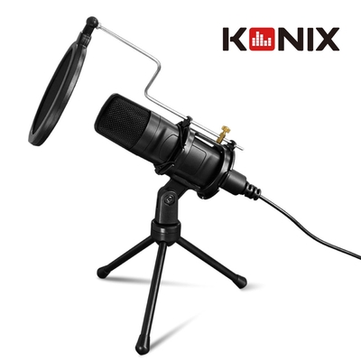 【KONIX 科尼斯樂器】心型指向性電容式麥克風3.5mm版-直播錄音 遠距教學 Podcast