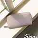 KINAZ 牛皮ㄇ型拉鍊鈔票零錢袋長夾-粉彩紫-馬賽克系列 product thumbnail 1