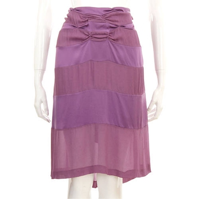 ALBERTA FERRETTI 紫色皺褶拼接設計及膝裙