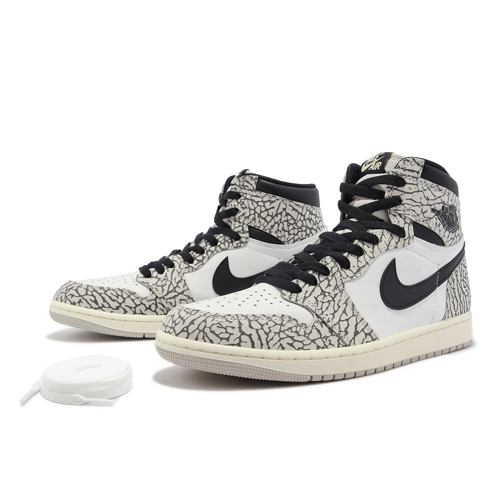 Nike Air Jordan 1 Retro High OG 爆裂紋白灰男鞋AJ1 休閒鞋喬丹DZ5485