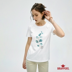 BRAPPERS 女款 渲染葉片印花T恤-白