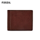 FOSSIL TYLER 真皮RFID帶證件格男夾-咖啡色(無鐵盒) SML1501200 product thumbnail 1