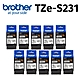 【10入組】brother TZe-S231 超黏性護貝標籤帶 ( 12mm 白底黑字 ) product thumbnail 2