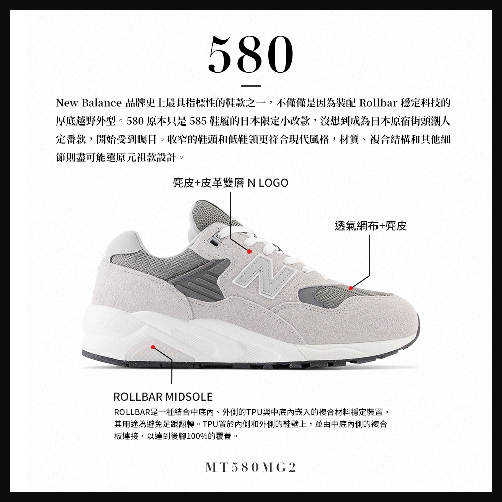 New Balance]復古鞋_中性_灰色_MT580MG2-D楦| 休閒鞋| Yahoo奇摩購物中心