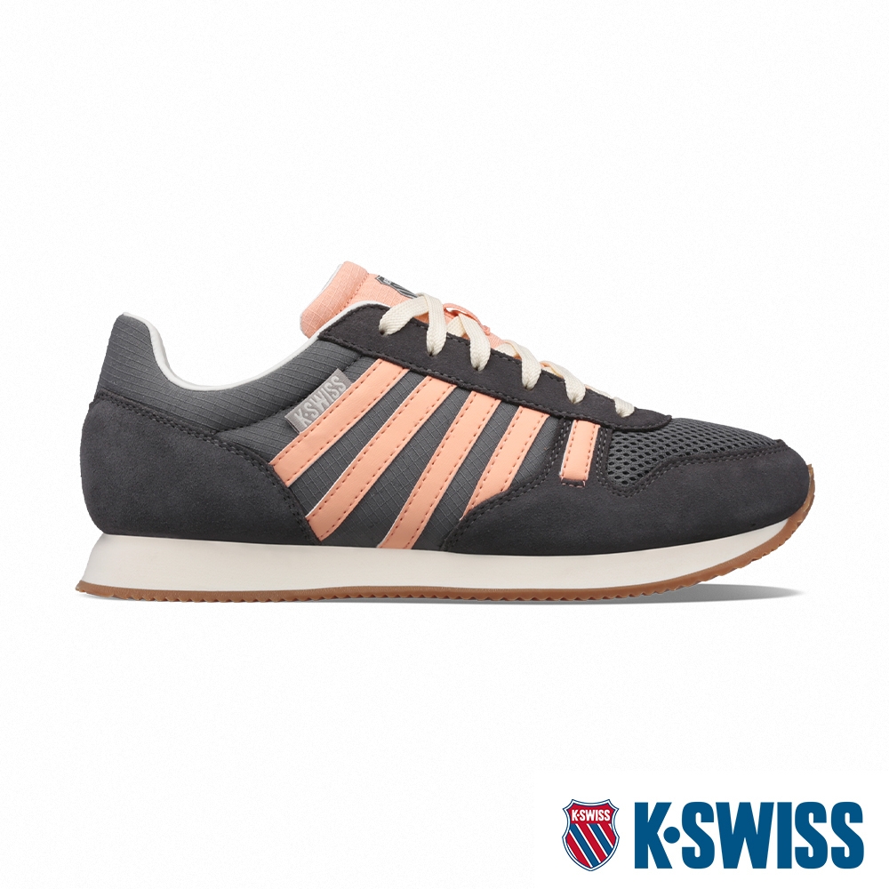 K-SWISS Granada復古運動鞋-女-灰/蜜桃橘