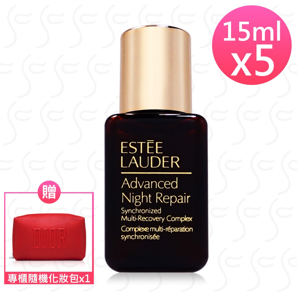 ESTEE LAUDER 雅詩蘭黛 特潤超導全方位修護露15ml*5(贈隨機化妝包)