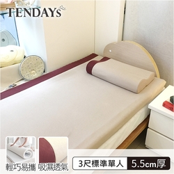 TENDAYS 玩色柔眠床墊(焦糖莓)標準單人3尺 5.5cm厚-買床送枕