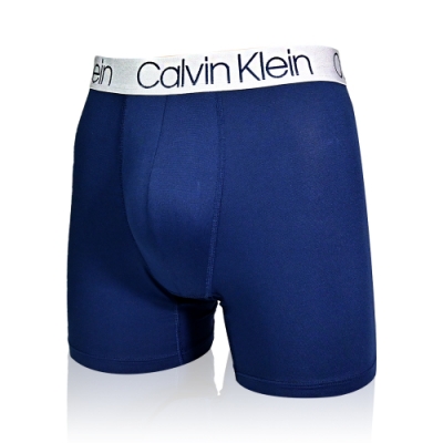 CALVIN KLEIN MICROFIBER系列 莫代爾超細纖維中長版 平口/四角CK內褲 - 海軍藍