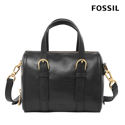 FOSSIL Carlie 真皮迷你波士頓包-黑色 ZB1856001