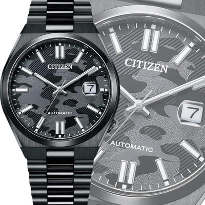 CITIZEN 星辰 Mechanical 迷彩魂 酷黑機械腕錶 40mm / NJ0155-87E