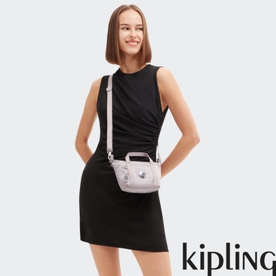 Kipling 簡約光澤銀迷你側肩隨身包-ART COMPACT