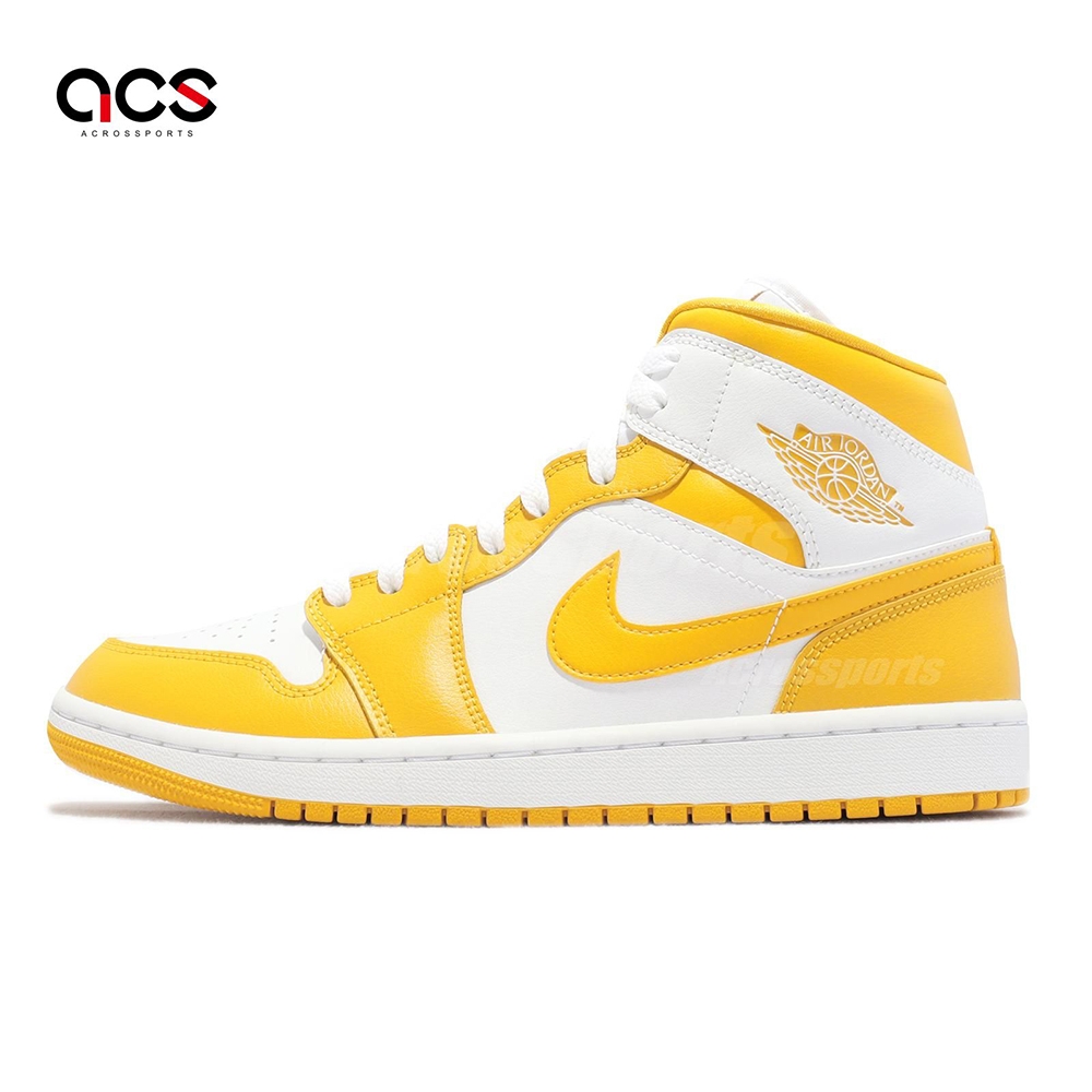 Nike 休閒鞋Wmns Air Jordan 1 Mid 金黃白女鞋男鞋喬丹1代AJ1 高筒