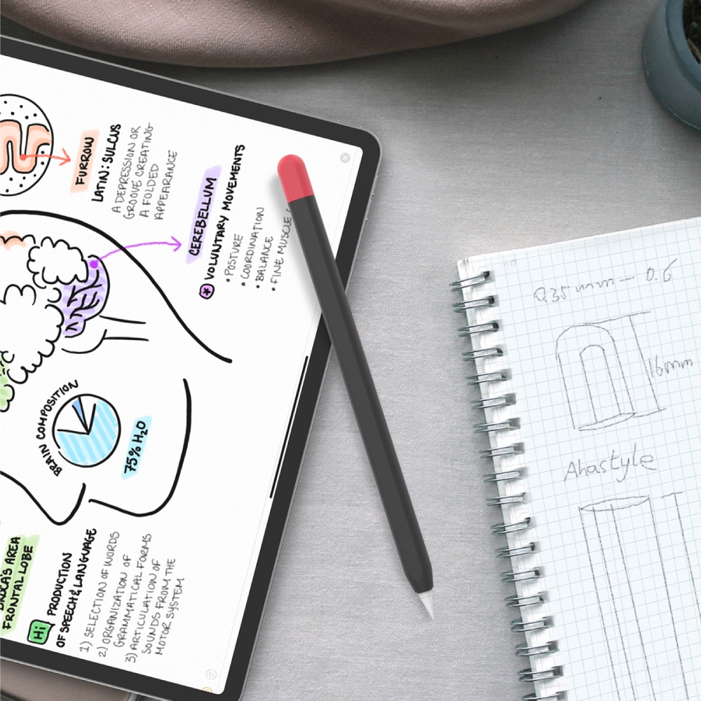 AHAStyle Apple Pencil 2代 筆套 超薄矽膠保護套  撞色款