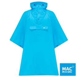 【MAC IN A SAC】中性款輕巧袋著走快穿成人斗篷式雨衣MNS041螢光藍