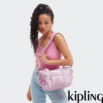 Kipling 金屬粉紫手提側背包-ART MINI