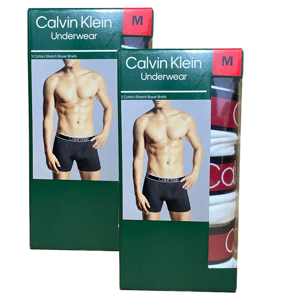 Calvin Klein 男棉混紡平口褲3入組 白