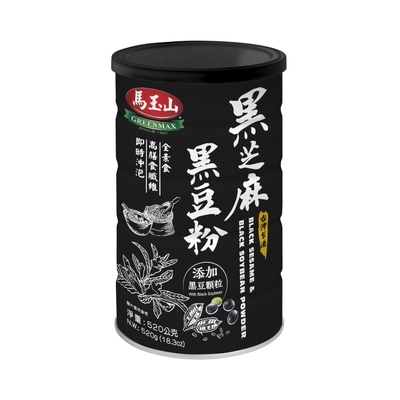 【馬玉山】黑芝麻黑豆粉520g(罐)